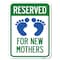 Signmission Blue Reserved Parking for New Mothers Heavy-Gauge Alum Rust Proof Parking, 18" x 24", A-1824-24297 A-1824-24297 - alternate 1